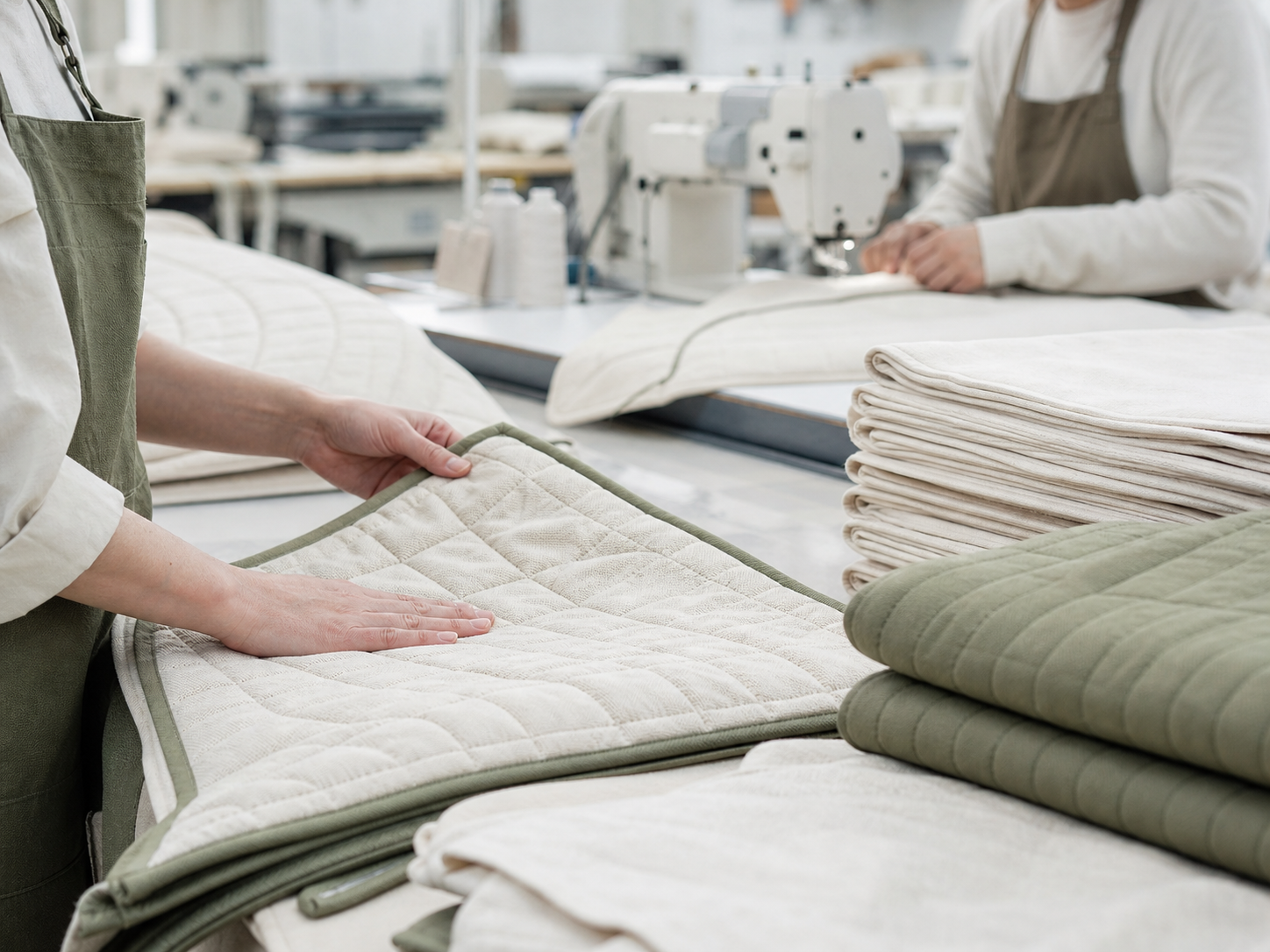 Home textile production and quality inspection in a clean workshop